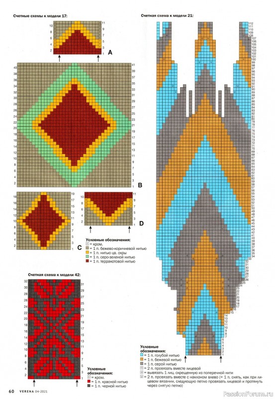 Вязаные модели в журнале «Verena №4 2021»