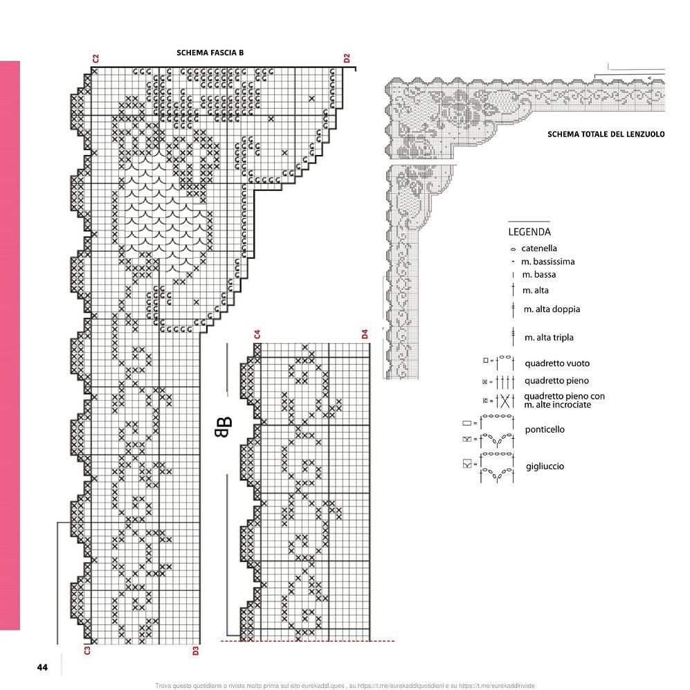 Занавески, бордюры, салфетки, сумки, пледы крючком в журнале "Motivi all Uncinetto Manuale" №3 2021