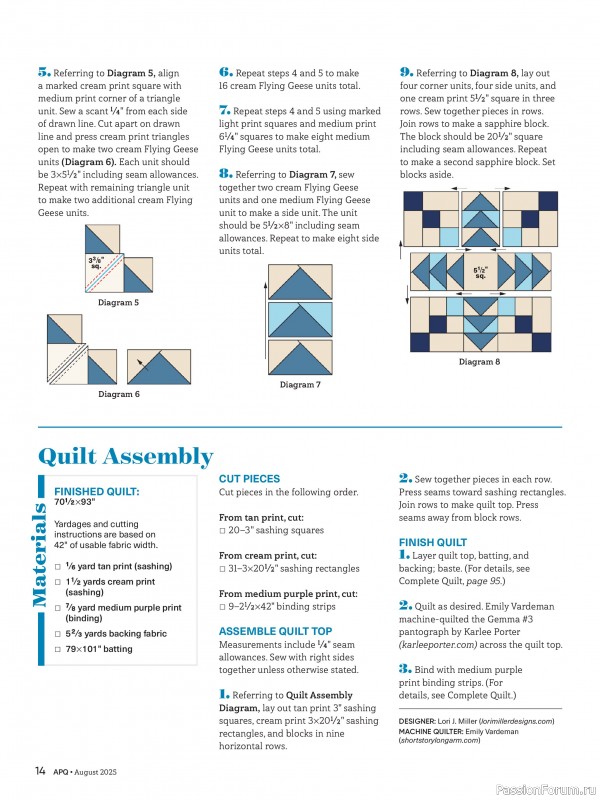 Коллекция проектов для рукодельниц в журнале «American Patchwork & Quilting №195 2025»