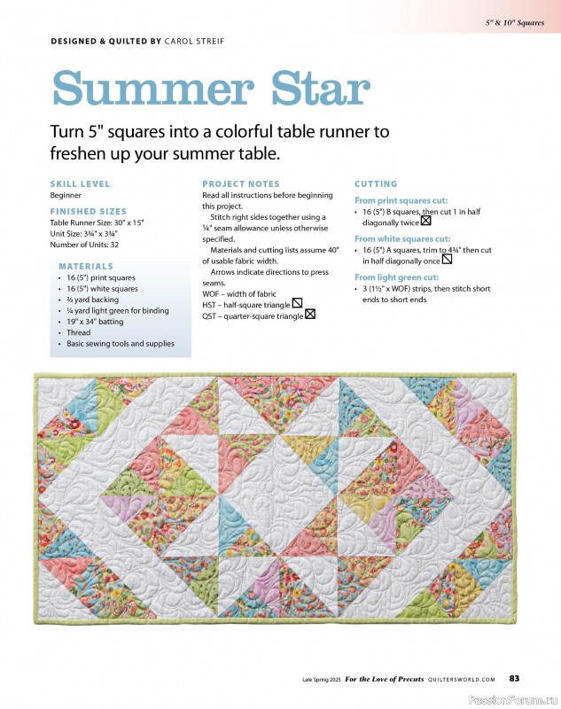 Коллекция проектов для рукодельниц в журнале «Quilter's World Special Edition - Late Spring 2025»