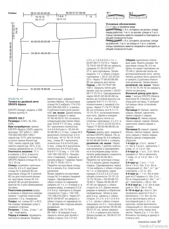 Вязаные модели в журнале «Creazion №1 2023»