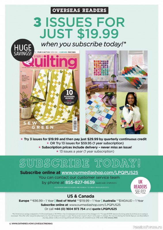 Коллекция проектов для рукодельниц в журнале «Love Patchwork & Quilting №150 2025»
