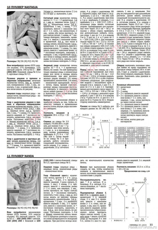 Вязаные модели в журнале «Verena №3 2024»