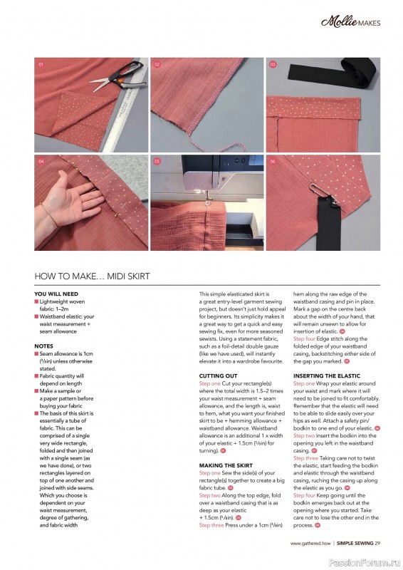 Коллекция проектов для рукодельниц в журнале «Mollie Makes - Simple Sewing 2025»