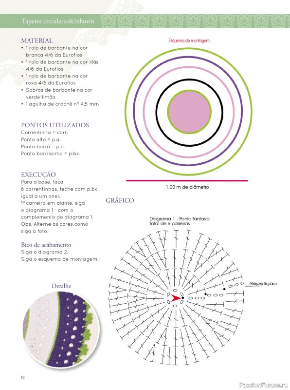 Вязаные проекты крючком в журнале « Artesanato Simples - Tapetes: Circulares e Infantis 2025»