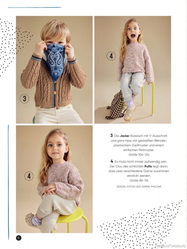 Вязаные модели для детей в журнале «Kinder Maschenmode №3 2025»