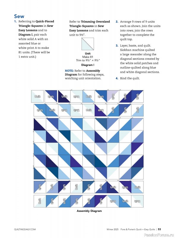 Коллекция проектов для рукодельниц в журнале «Quick+Easy Quilts - Winter 2025»