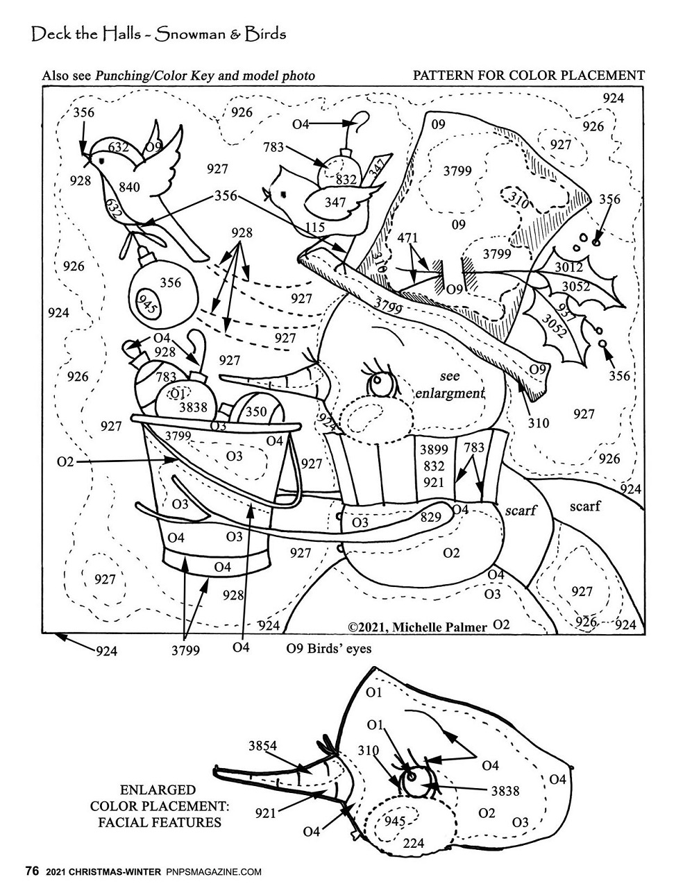 Вышивка в журнале "Punch Needle & Primitive Stitcher - Christmas/Winter 2021"