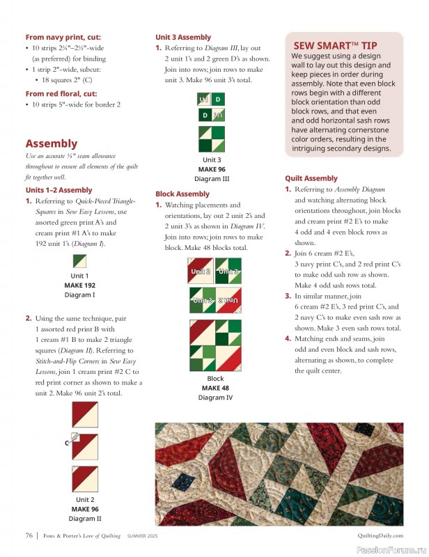 Коллекция проектов для рукодельниц в журнале «Fons & Porter’s Love Of Quilting - Summer 2025»