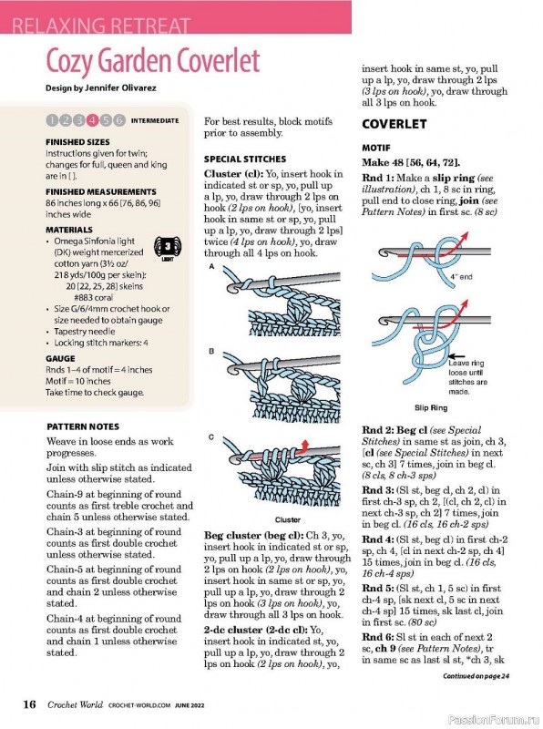 Вязаные проекты крючком в журнале «Crochet World Vol.45 №3 2022»