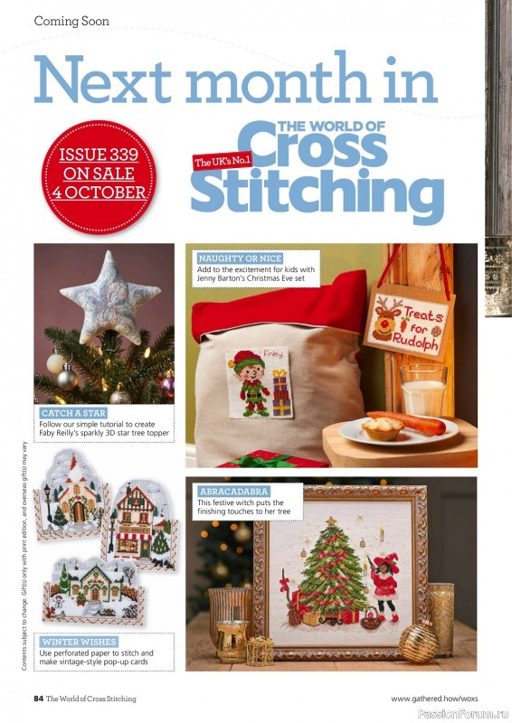 Коллекция вышивки в журнале «The World of Cross Stitching №338 2022»