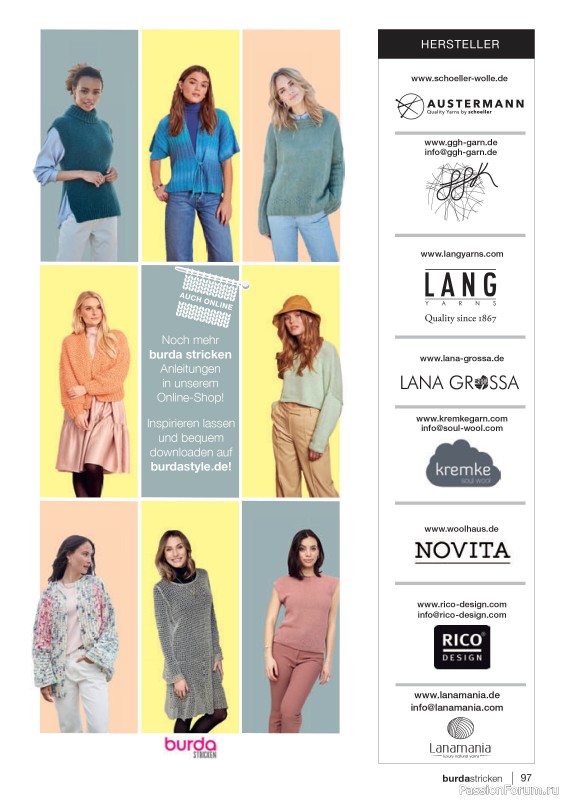 Вязаные модели в журнале «Burda Stricken №1 2022»