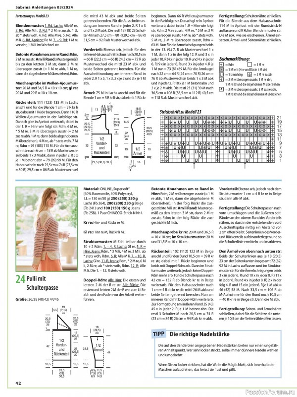 Вязаные модели в журнале «Sabrina German №3 2024»