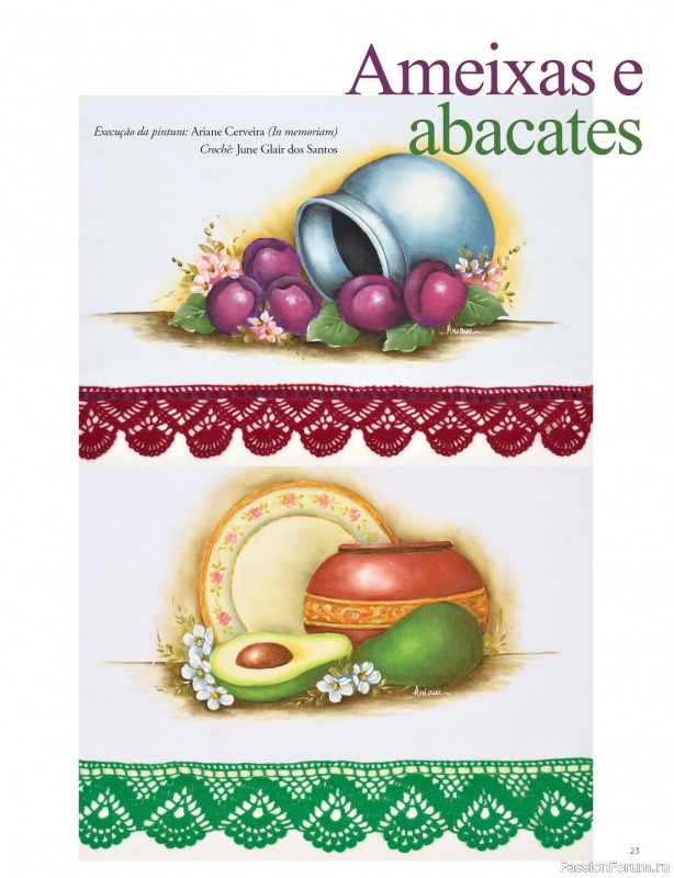 Вязаные проекты крючком в журнале «Artesanato Simples Ed.62 Pintura em Tecido»