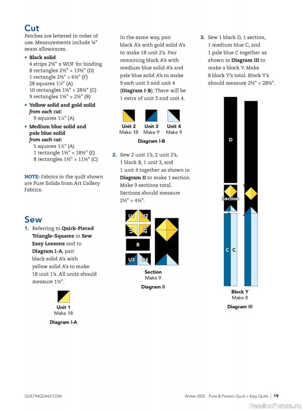 Коллекция проектов для рукодельниц в журнале «Quick+Easy Quilts - Winter 2025»