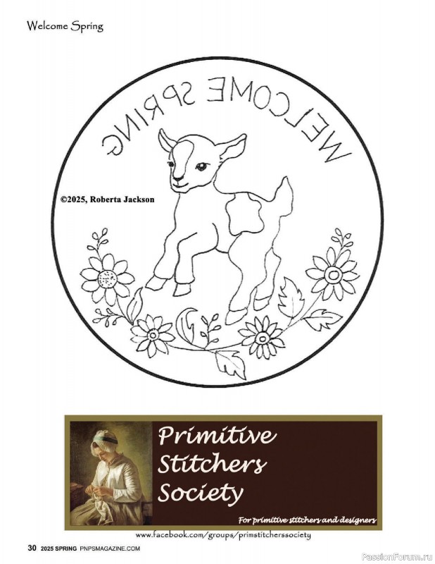 Коллекция вышивки в журнале «Punch Needle & Primitive Stitcher - Spring 2025»