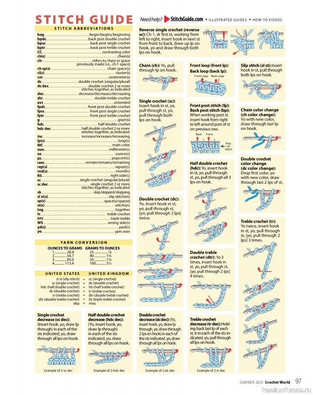 Вязаные проекты крючком в журнале «Crochet World - Summer 2025»