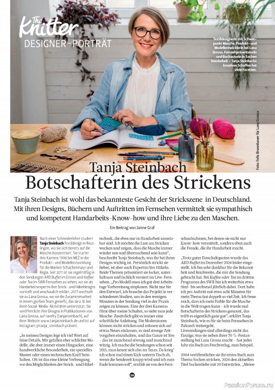 Вязаные проекты спицами в журнале «The Knitter №75 2025 Germany»