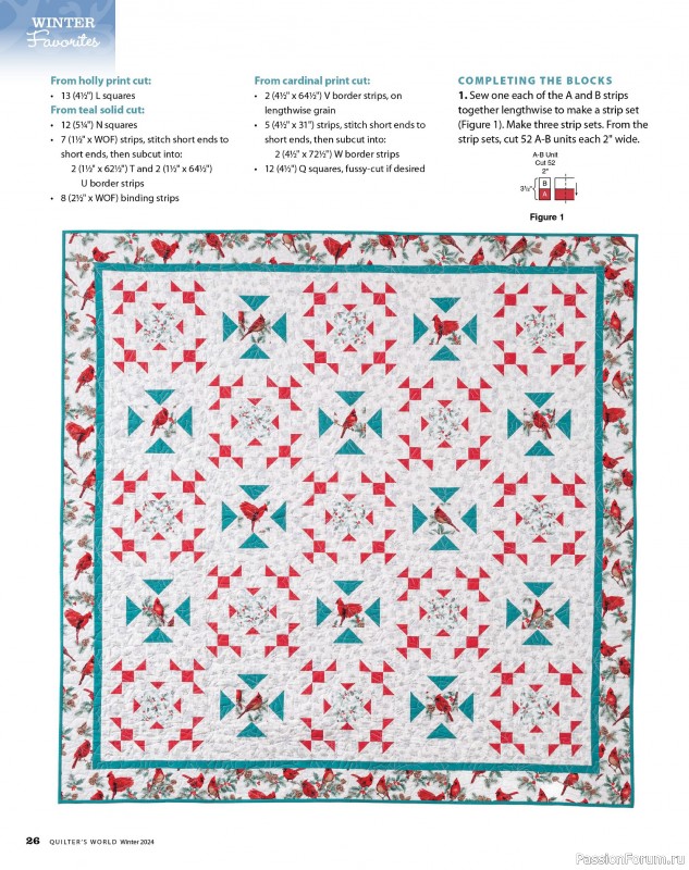 Коллекция проектов для рукодельниц в журнале «Quilter's World - Winter 2024»