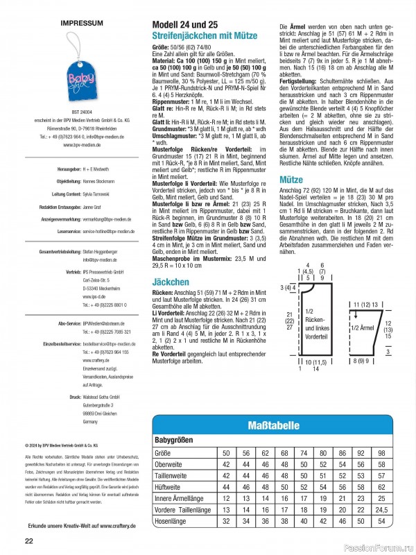 Вязаные модели для детей в журнале «Baby Strick №4 2024»