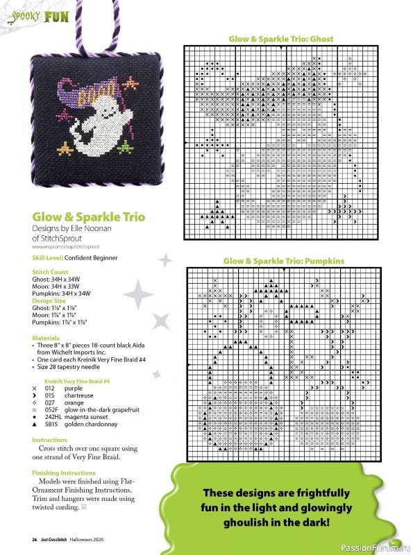 Коллекция вышивки в журнале «Just CrossStitch - Halloween 2025»