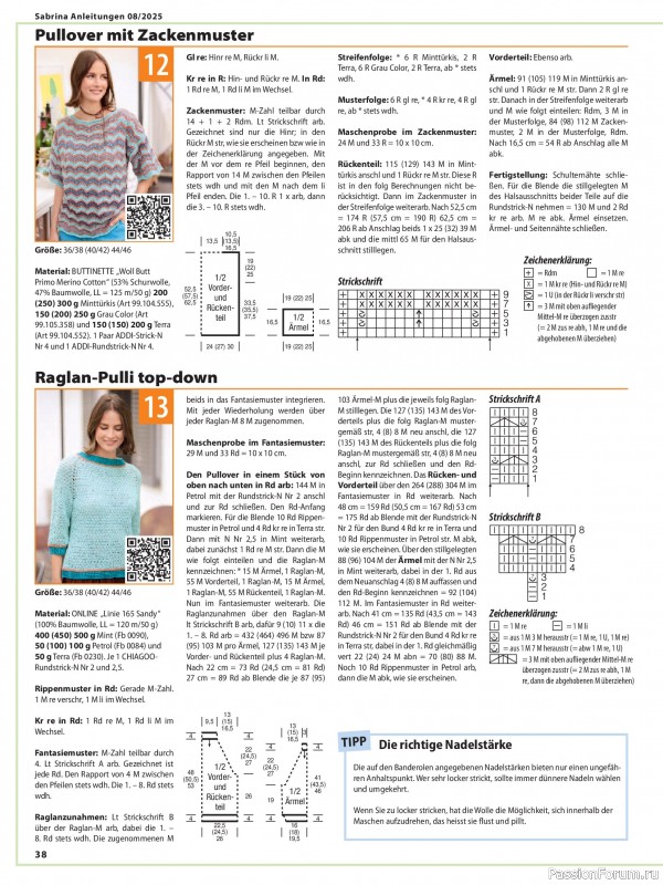 Вязаные модели в журнале «Sabrina №8 2025 German»
