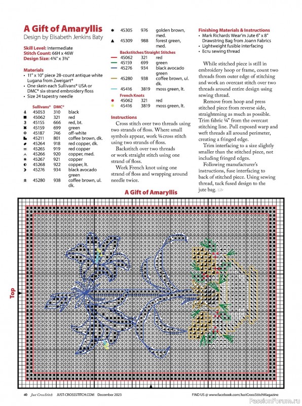 Коллекция вышивки в журнале «Just CrossStitch - December 2023»