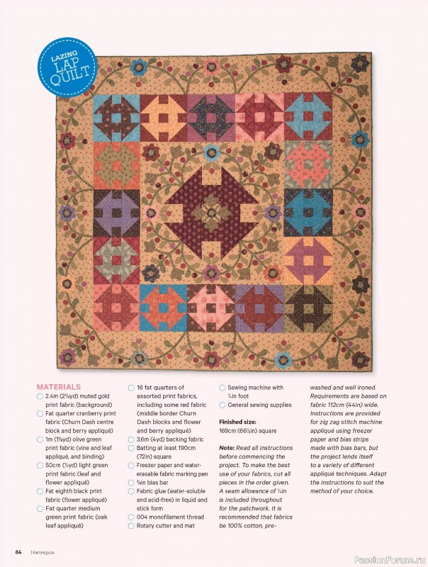 Коллекция проектов для рукодельниц в журнале «Australian Homespun №217 2025»