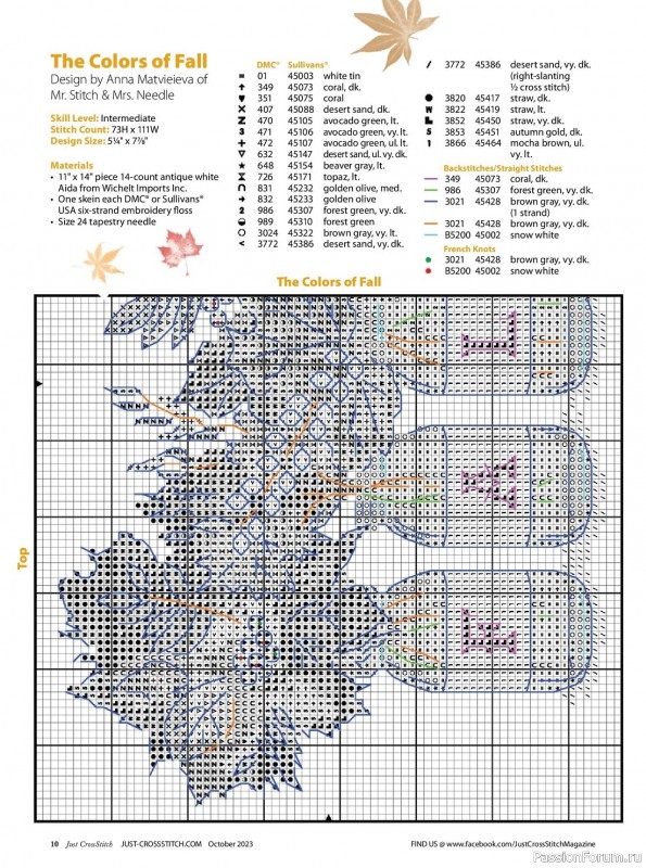 Коллекция вышивки в журнале «Just CrossStitch - October 2023»