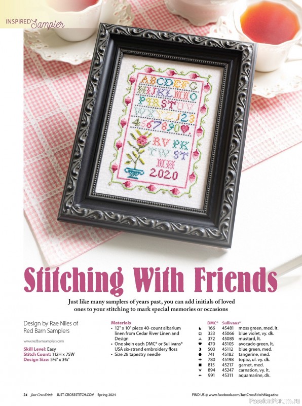 Коллекция вышивки в журнале «Just CrossStitch - Spring 2024»