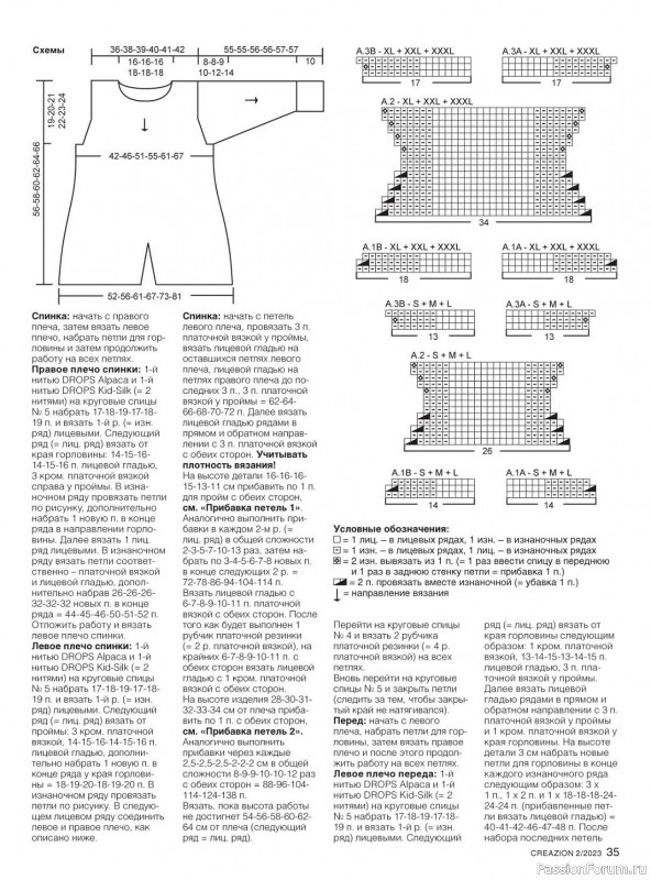 Вязаные модели спицами в журнале «Creazion №2 2023»