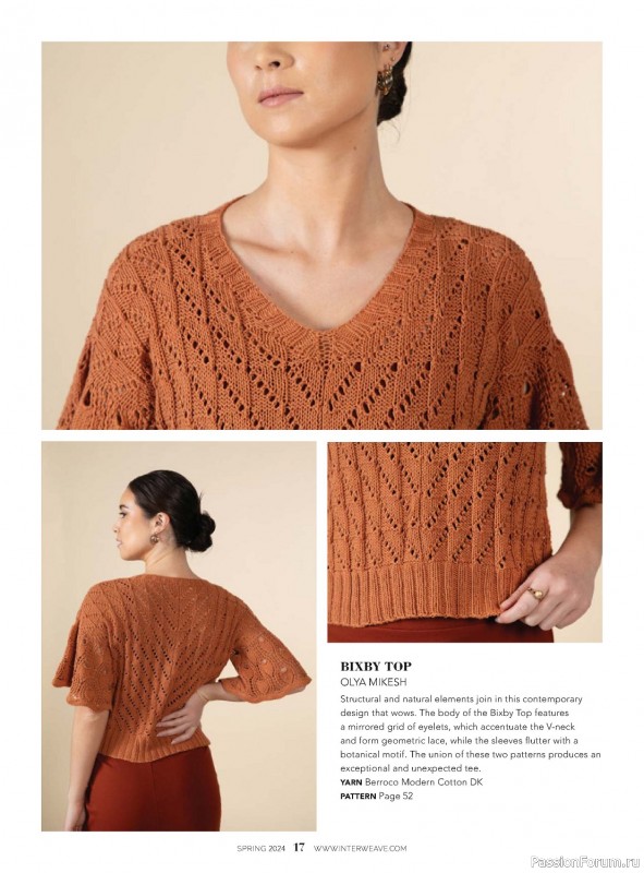 Вязаные модели в журнале «Interweave Knits - Spring 2024»