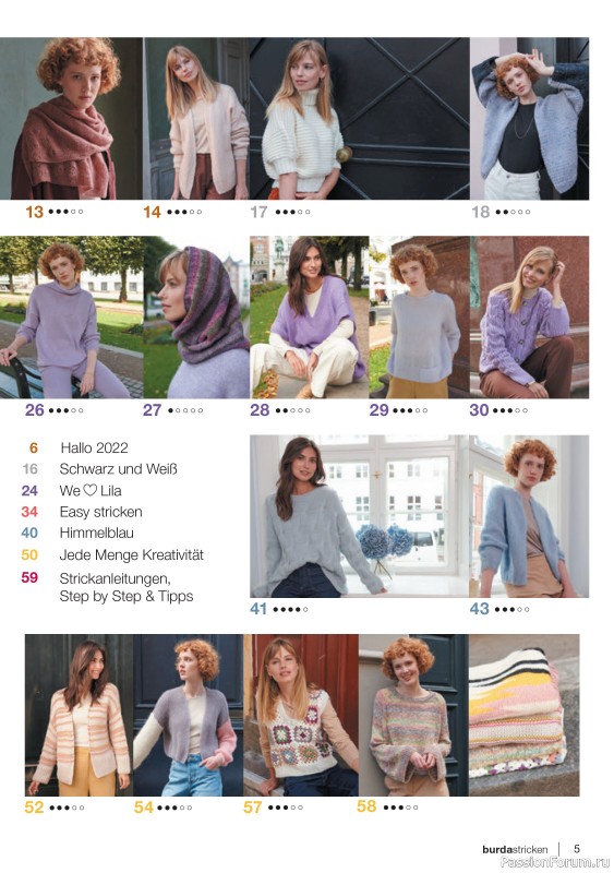 Вязаные модели в журнале «Burda Stricken №1 2022»