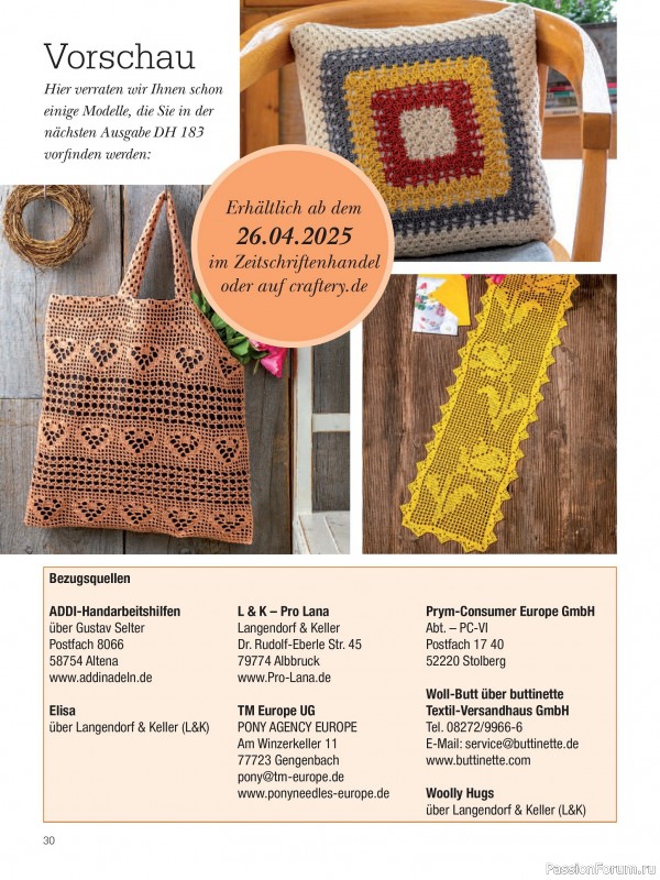 Вязаные проекты крючком в журнале «Dekoratives Hakeln №182 2025»