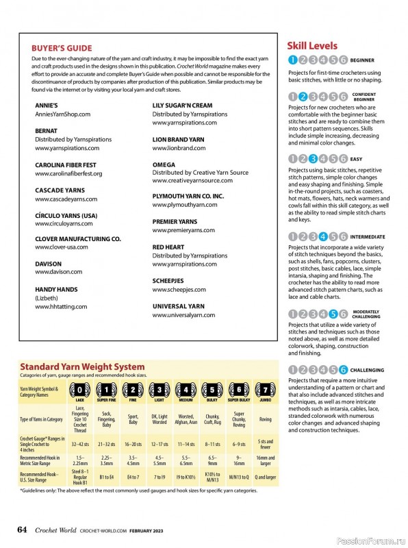 Вязаные проекты крючком в журнале «Crochet World - February 2023»