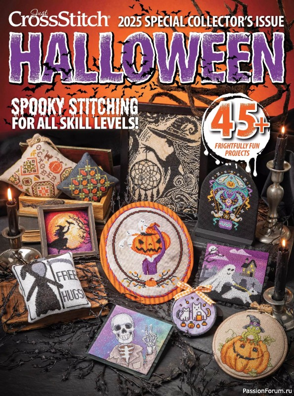 Коллекция вышивки в журнале «Just CrossStitch - Halloween 2025»