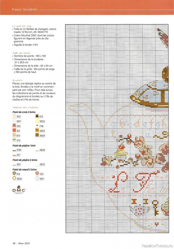 Коллекция вышивки в журнале «Creation Point de Croix №110 2025 Winter»