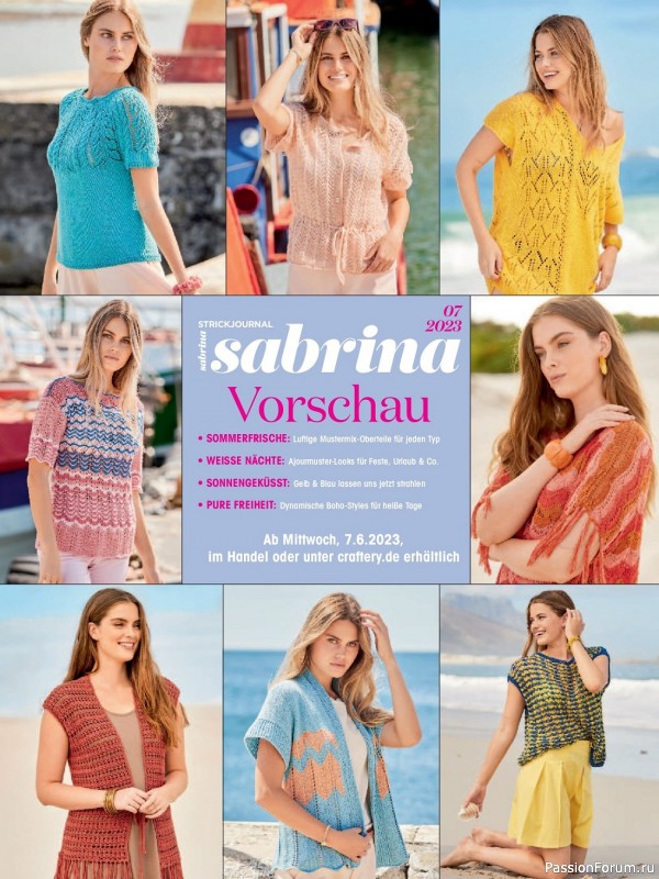 Вязаные модели в журнале «Sabrina German №2 2023»