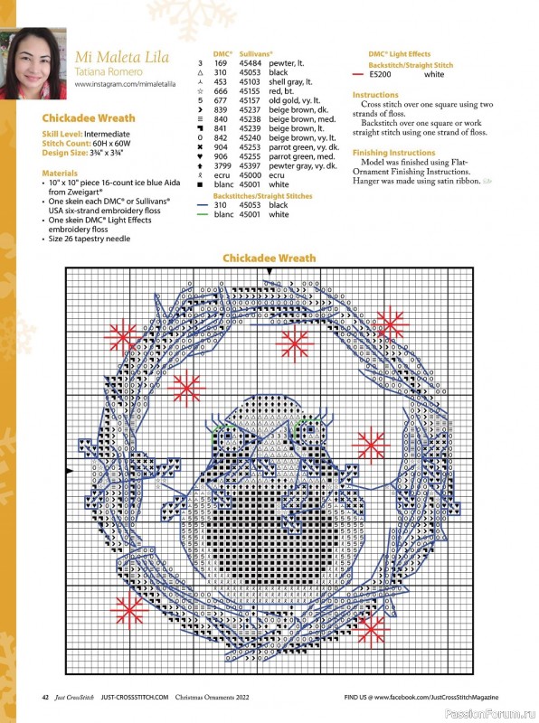 Коллекция вышивки в журнале «Just CrossStitch - Christmas Ornaments 2022»