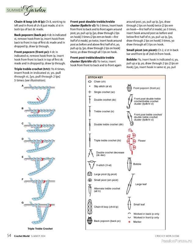 Вязаные проекты крючком в журнале «Crochet World – Summer 2024»