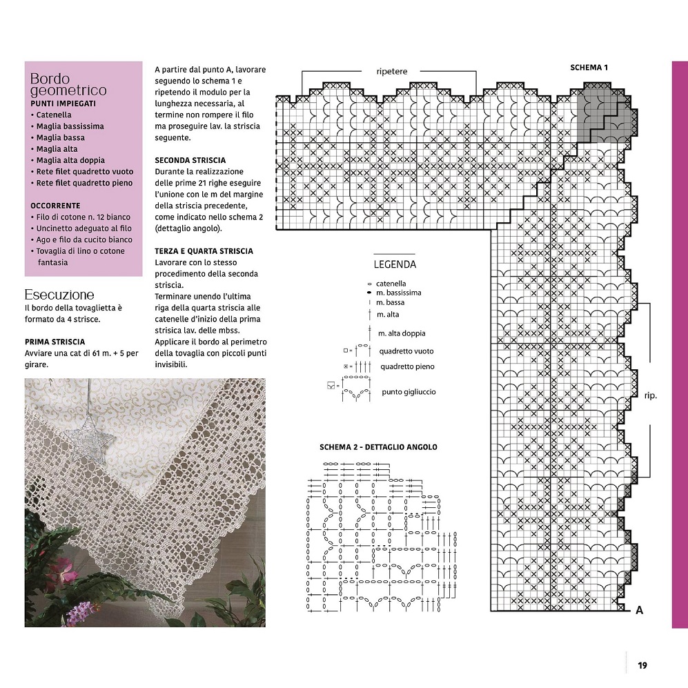 Занавески, бордюры, салфетки, сумки, пледы крючком в журнале "Motivi all Uncinetto Manuale" №3 2021