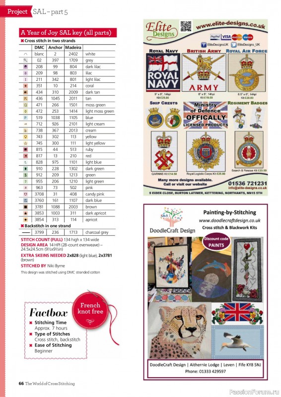 Коллекция вышивки в журнале «The World of Cross Stitching №358 2025»