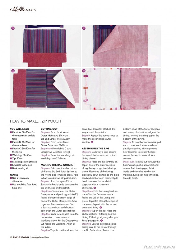 Коллекция проектов для рукодельниц в журнале «Mollie Makes - Simple Sewing 2025»