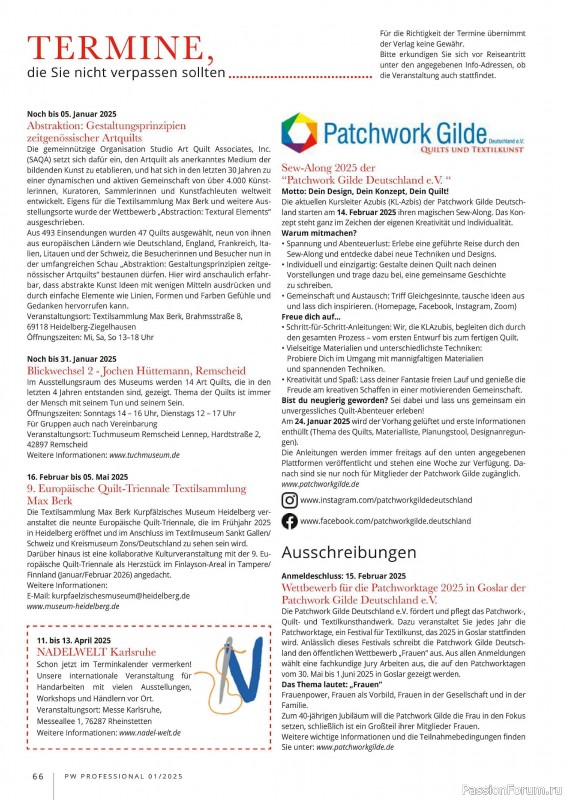 Коллекция проектов для рукодельниц в журнале «Patchwork Professional №1 2025»