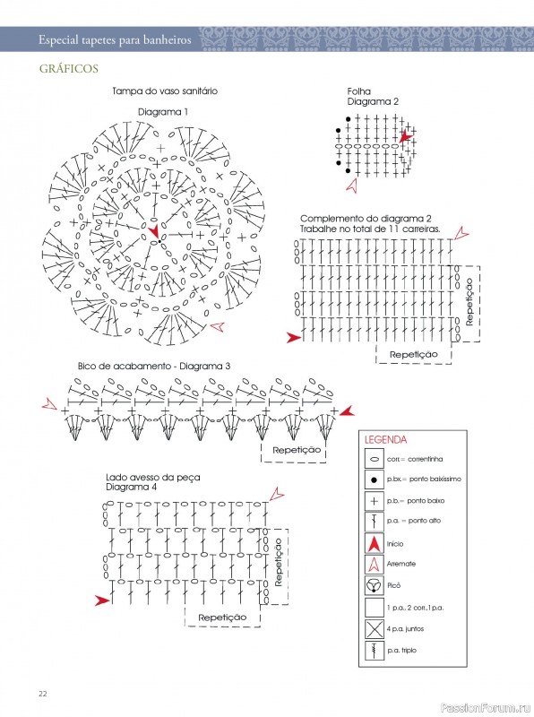 Вязаные проекты крючком в журнале «Artesanato Simples Ed.47 Barbante»