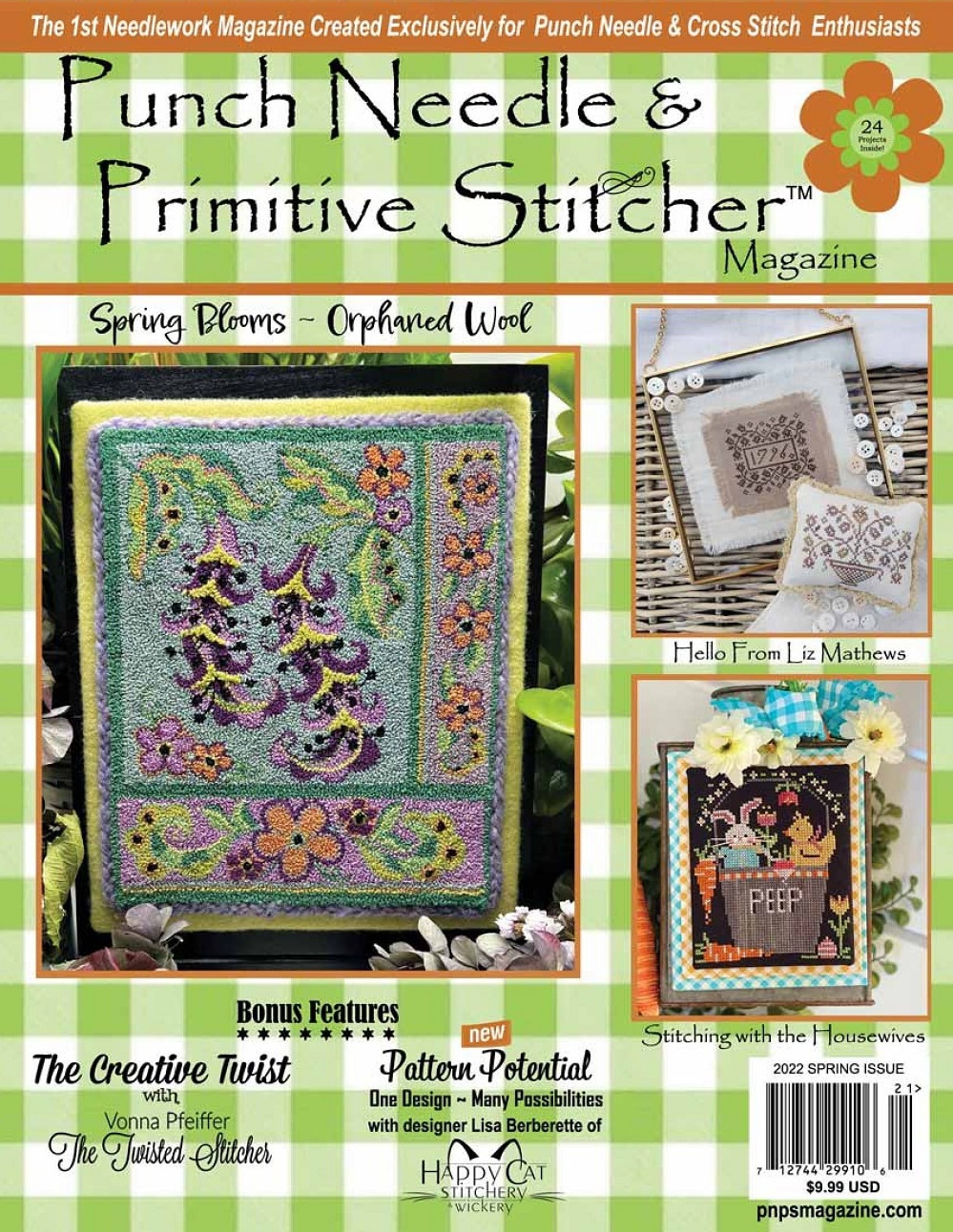 Новые техники рукоделия в журнале «Punch Needle & Primitive Stitcher-Spring 2022»