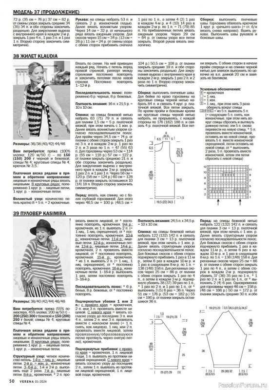 Вязаные модели в журнале «Verena №1 2024»