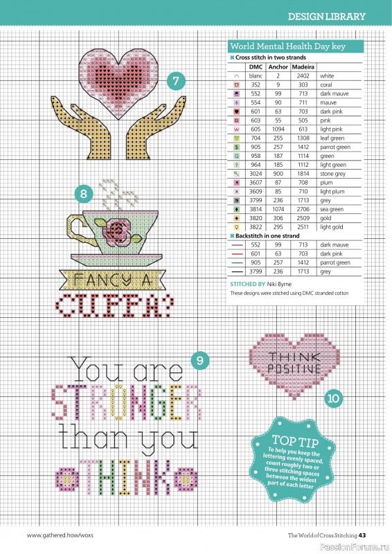 Коллекция вышивки в журнале «The World of Cross Stitching №350 2024»