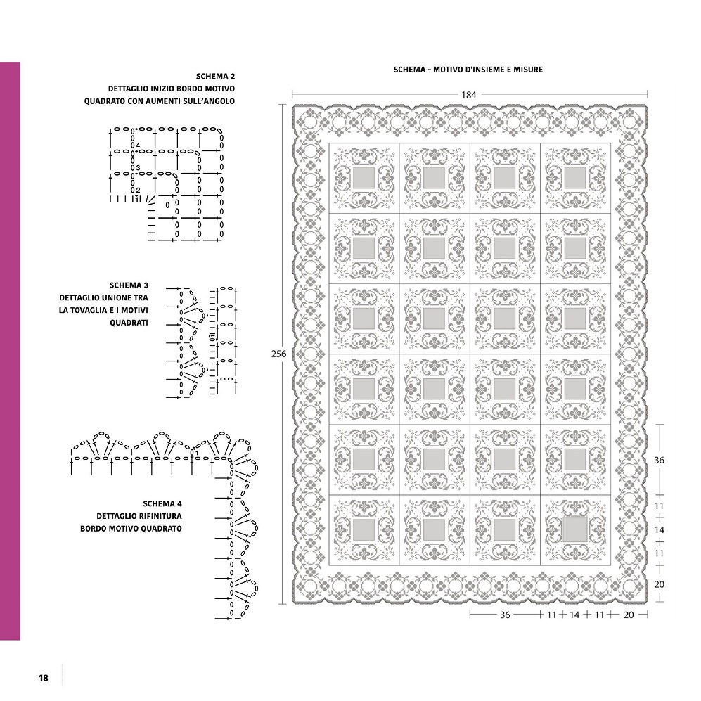 Занавески, бордюры, салфетки, сумки, пледы крючком в журнале "Motivi all Uncinetto Manuale" №3 2021