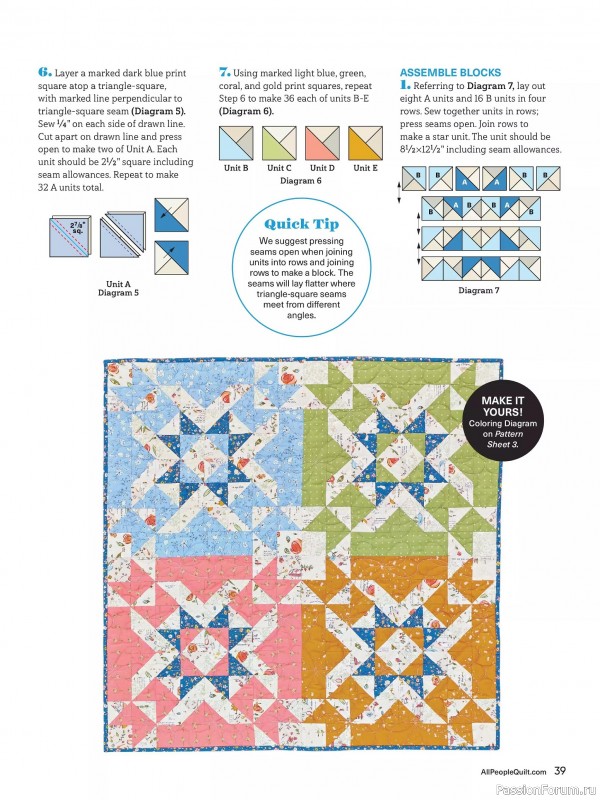 Коллекция проектов для рукодельниц в журнале «American Patchwork & Quilting №193 2025»